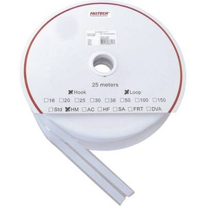 Fastech, Fastech SBS H/L 10 MM 2x25 M HM Klettband zum Aufkleben Haft- und Flauschteil (L x B) 25000 mm x 10 mm Weiß 1 Paar, 