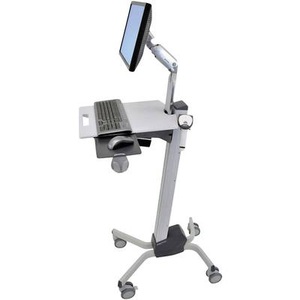 Ergotron, Ergotron Neo-Flex® LCD-Wagen 1fach Monitor-Rollwagen 25,4 cm (10) - 55,9 cm (22) Neigbar+Schwenkbar, Rotierbar, Monitorwagen Ergotron Neo-Flex 24-206-214, mit Schwenkarm, bis 5,5 kg, bis 27
