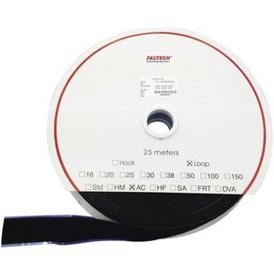 Fastech, Fastech T0202599990225 Klettband zum Aufkleben Flauschteil (L x B) 25000 mm x 25 mm Schwarz 25 m, 