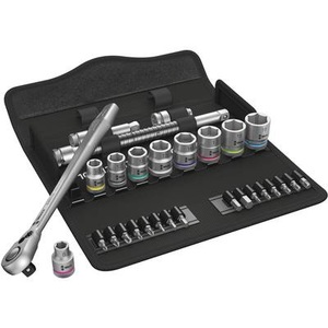 Wera, Wera Zyklop Metal 8100 SB 8 Steckschlüsselsatz metrisch 3/8 (10 mm) 29teilig 05004048001, Wera Ratsche 8100 SB 8 Zyklop Metal 3/8