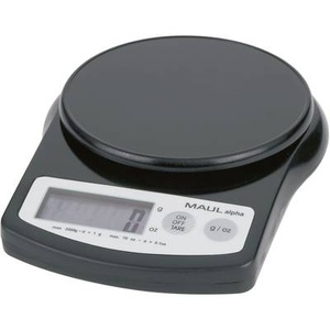 Maul, Maul MAULalpha 2000G Briefwaage Wägebereich (max.) 2 kg Ablesbarkeit 1 g batteriebetrieben Schwarz, Maul Briefwaage MAULalpha, 2000g, schwarz, 1g, 16420 90