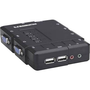 Manhattan, Manhattan 4 Port KVM-Umschalter VGA USB 1600 x 900 Pixel, Manhattan KVM-Umschalter 4 Port KVM-Umschalter VGA USB 1600 x 900 Pixel