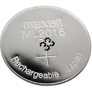 Maxell, Maxell ML2016 wiederaufladbare Li-Ion-Knopfzelle, 3 V, 25 mAh, ML2016 wiederaufladbare Li-Ion-Knopfzelle, 3 V, 25 mAh
