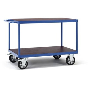 Fetra, Fetra 12406 Tischwagen Stahl pulverbeschichtet Traglast (max.): 1200 kg Brillantblau (RAL 5007), fetra® Schwerlast-Tischwagen, TK 1.200 kg, 2 Etagen à 2.000 x 800 mm