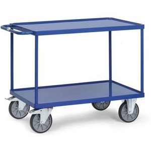Fetra, Fetra 2402W Tischwagen Stahl pulverbeschichtet Traglast (max.): 500 kg Brillantblau (RAL 5007), fetra® Tisch- und Montagewagen mit Stahlblechwannen, Ladefläche 1.000 x 700 mm