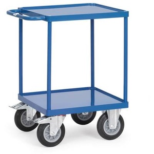 Fetra, Fetra 2496W Tischwagen Stahl pulverbeschichtet Traglast (max.): 500 kg Brillantblau (RAL 5007), fetra® Tisch- und Montagewagen mit Stahlblechwannen, Ladefläche 600 x 600 mm