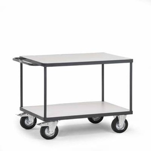Fetra, Fetra 9403 ESD-Tischwagen Stahl Traglast (max.): 500 kg Schiefergrau (RAL 7015), ESD-Tischwagen, 2 Etagen, 1200 x 800 mm, bis 600 kg, Stahl/Holz, schiefergrau