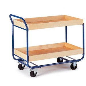 undefined, JUN 25 Tischwagen Stahl Traglast (max.): 250 kg, Etagenwagen, m. Hochrand, 2 Etagen, 25 kg