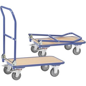 Fetra, Fetra 1132 Plattformwagen klappbar Stahl pulverbeschichtet Traglast (max.): 150 kg, fetra® Plattformwagen mit Holzladefläche, Bügel klappbar, BxT 450 x 720 mm, TK 150 kg