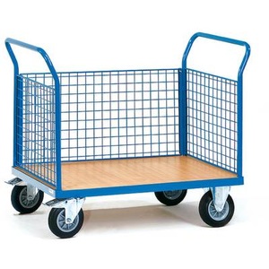 Fetra, Fetra 1532 Plattformwagen Stahl pulverbeschichtet Traglast (max.): 500 kg, fetra® Plattformwagen, 3-seitig mit Gitterwänden, Ladefläche BxT 700 x 1.000 mm