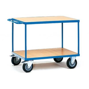 Fetra, Fetra 2403 Tischwagen Stahl pulverbeschichtet Traglast (max.): 500 kg Brillantblau (RAL 5007), fetra® Schwerer Tisch- und Montagewagen, 2 Etagen à 800 x 1.200 mm