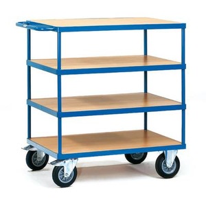 Fetra, Fetra 2442 Tischwagen Stahl pulverbeschichtet Traglast (max.): 500 kg Brillantblau (RAL 5007), fetra® Schwerer Tisch- und Montagewagen, 4 Etagen à 700 x 1.000 mm