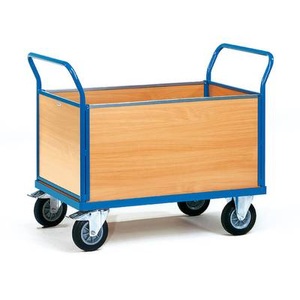 Fetra, Fetra 2550 Plattformwagen Stahl pulverbeschichtet Traglast (max.): 400 kg, fetra® Plattformwagen, 4-seitig mit Holzwänden, Ladefläche BxT 500 x 850 mm