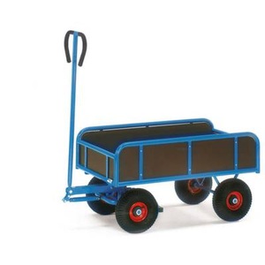 Fetra, Handwagen Stahl pulverbeschichtet Traglast (max.): 400 kg Fetra 4122, 2-achsiger Handwagen fetra® mit 4 feststehenden Wänden, Ladefläche BxT 545 x 945 mm