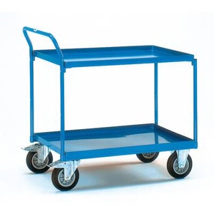 Fetra, Fetra 4922 Tischwagen Stahl pulverbeschichtet Traglast (max.): 400 kg Brillantblau (RAL 5007), fetra® Tischwagen mit öldichten Wannen, 2 Etagen à 1.000 x 700 mm, hochstehender Bügel