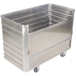 undefined, Alu-Kastenwagen, absenkbare Seitenwand ohne Deckel Volumen 650 l, Alu-Kastenwagen mit halb absenkbarer Wand, 650 Liter