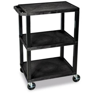 undefined, SEWT34S Kunststoffwagen Polyethylen Traglast (max.): 150 kg Schwarz, BASIC Kunststoff-Transportwagen, mit Ladeflächen, 3 Etagen, schwarz