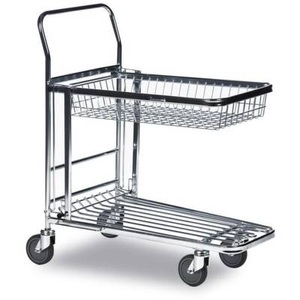 Kongamek, Kongamek Einkaufswagen, verzinkt LxBxH 870 x 530 x 1010 mm Tragfähigkeit 300 kg, Lager- und Transportwagen, klappbarer Korb, Ladefläche BxT 344 x 700 mm
