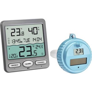 TFA, TFA VENICE Funk-Pool-Thermometer Schwimmbecken-Thermometer Anthrazit, PondParts Thermometer Venice