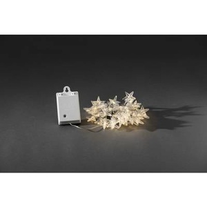 Konstmide CHRISTMAS, Außen-Lichterkette Sterne LED 40-flg., Batterie, KONSTSMIDE LED-Lichterkette »Weiss Dämmerungssensor Outdoor«, 40 St.-flammig