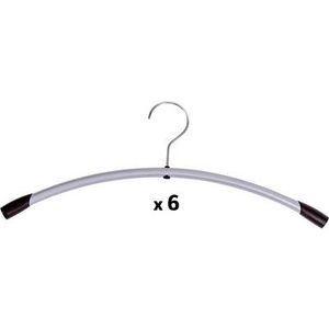 Maul, Maul Kleiderbügel 9452290 (B x H) 460 mm x 170 mm Stahl, Kunststoff Silber, Schwarz 6 St., Alba Kleiderbügel Grau, Schwarz 450 x 220 mm 6 Stück