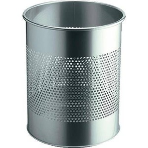Durable, Papierkorb, silbermetallic, Durable Papierkorb rund, 15L/P165mm, silber, Stahl, 315mm x 260mm, 331023
