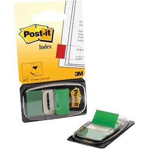 POST-IT, Post-it Haftstreifenspender Index 680-3 Farbe des Haftstreifens: Grün 7000029856, POST-IT Index Tabs 25,4x43,2mm 680-3 grün/50 Tabs