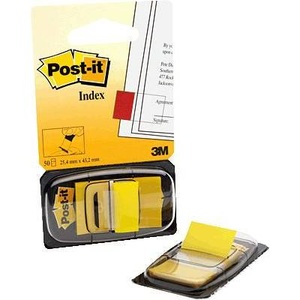 POST-IT, Post-it Haftstreifenspender Index 680-5 Farbe des Haftstreifens: Gelb 7000029860, 3M Post-it Index Tabs, 25mm, gelb, 680-5, (50 Blatt)