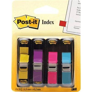 POST-IT, Post-it Haftmarker 7000052572 4 Block/Pack. Gelb, Lila, Pink, Türkis, 3M Post-it Index Mini, 11.9mm x 43.2mm, 3-farbig, 225 Blatt, 4-farbig, 683-4AB, (4 x 35 Tabs)