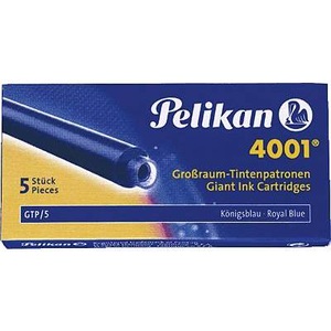Pelikan, Pelikan Tintenpatrone Füllfederhalter 4001 310748 5 St., PELIKAN Tinte 4001 GTP/5 310748 königsblau, löschbar 5 Stück