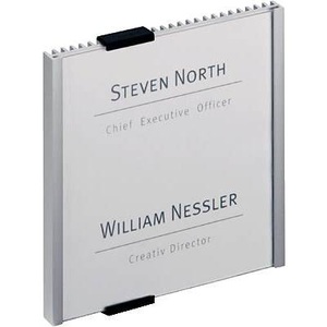 Durable, DURABLE Türschild, Rippenoptik mit Acrylplatte mit Kartoneinlage BxH 149 x 149 mm, VE 5 Stk, DURABLE Informationsschild Aluminium, Acrylglas 14,9 x 14,9 cm