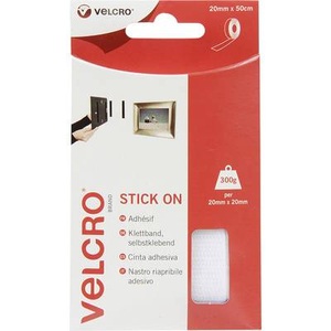 VELCRO, VELCRO® VEL-EC60224 Klettband zum Aufkleben Haft- und Flauschteil (L x B) 500 mm x 20 mm Weiß 0.5 m, VELCRO® Klettband Selbstklebend Haken & Flausch 20mm x 50cm Weiß