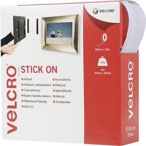 VELCRO, VELCRO® VEL-EC60219 Klettband zum Aufkleben Haft- und Flauschteil (L x B) 10000 mm x 20 mm Weiß 10 m, VELCRO® Klettband Selbstklebend Haken & Flausch 20mm x 10m Weiß