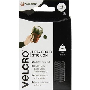 VELCRO, VELCRO® Klettpunkte zum Aufkleben Haft- und Flauschteil, extrastark (Ø) 45 mm Schwarz 12 St., VELCRO® Klettpunkte Extra Stark Selbstklebend Haken & Flausch 45mm x 6 sets Schw