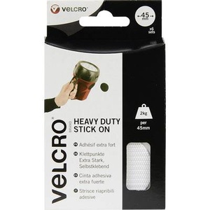 VELCRO, VELCRO® VEL-EC60249 Klettpunkte zum Aufkleben Haft- und Flauschteil, extrastark (Ø) 45 mm Weiß 6 Paar, 