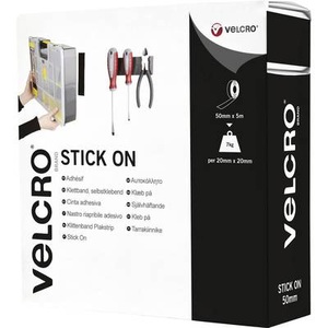 VELCRO, VELCRO® VEL-EC60243 Klettband zum Aufkleben Haft- und Flauschteil, extrastark (L x B) 5000 mm x 50 mm Schwarz 5 m, VELCRO® Klettband Extra Stark Selbstklebend Haken & Flausch 50mm x 5m Schwarz