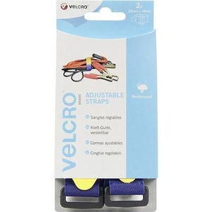 VELCRO, VELCRO® VEL-EC60328 Klettband mit Gurt Haft- und Flauschteil (L x B) 460 mm x 25 mm Blau 2 St., VELCRO® Verstellbarer Tragegurt mit Klettverschluss Everyday Haken & Flausch Gur