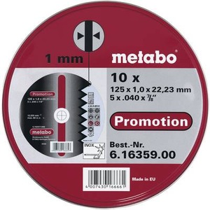 Metabo, Metabo 616359000 Trennscheibe gerade 125 mm 22.23 mm 10 St., Metabo Trennscheibe 125 x 1.0 x 22.23 mm, 10 Stück, in Dose