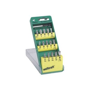 Wolfcraft, Wolfcraft 2400000 Bit-Set 16teilig Schlitz, Kreuzschlitz Phillips, Kreuzschlitz Pozidriv, Innen-TORX, Wolfcraft Bit-Box Solid | 15-teilig