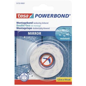 Tesa, tesa 55732 55732 Montageband tesa® POWERBOND (L x B) 1.5 m x 19 mm 1 Rolle(n), Tesa Powerbond Spiegel, 19mm x 1.5m, Montageband, doppelseitig, 55732-00001