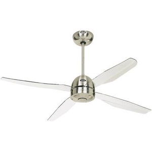 undefined, Deckenventilator LIBELLE mit Fernbedienung Acrylglas klar / Chrom gebürstet, 