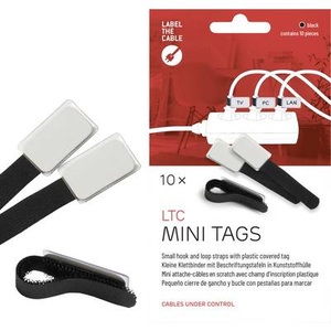Label the Cable, Kabelhalter Label the Cable 2510 Schwarz, Klettbinder mit Etikett Schwarz