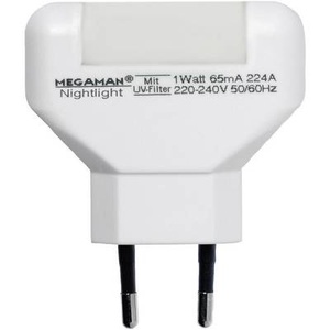 Megaman, Mini-Nachtlicht Plaats LED, Megaman MM001 MM001 LED-Nachtlicht Rechteckig LED Warmweiß Weiß