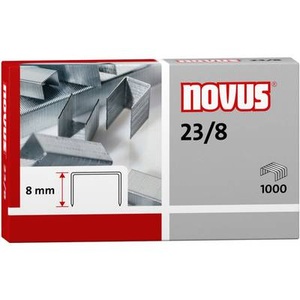 NOVUS, Novus Heftklammer 23/8 1 Pckg. 1.000 St./Pack. Heftleistung: 50 Bl. (80 g/m²) 042-0040, Novus NOVUS OFFICE 23/8 Heftklammern 042-0040 Stahl Silber 1000 Stück
