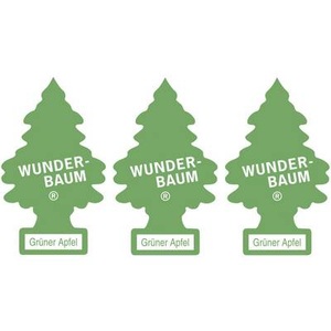 Wunder-Baum, Wunder-Baum Duftkarte Apfel / Grüner Apfel 3 St., Wunderbaum Lufterfrischer Grüner Apfel | 3 Stück