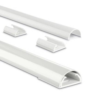 HAMA, Hama Kabelkanal Aluminium Weiß starr (L x B x H) 1100 x 33 x 18 mm 1 St. 00220988, hama 00220988 Alu-Kabelkanal, halbrund, 110 x 3,3 x 1,8 cm, Weiß