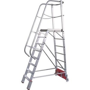 KRAUSE, Krause 833143 Aluminium Podestleiter Arbeitshöhe (max.): 3.90 m Silber 47 kg, KRAUSE® Plattformleiter Vario, Ballastierung 20 kg, Standhöhe 1,90 m