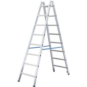 KRAUSE, Krause STABILO® 801746 Aluminium Stufen-Doppelleiter Arbeitshöhe (max.): 5.75 m Silber 19.5 kg, KRAUSE® Aluminium-Sprossenleiter, 2-seitig begehbar, Standhöhe 3,75 m