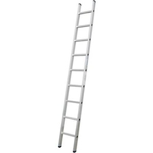 KRAUSE, Krause 127013 Aluminium Anlegeleiter Arbeitshöhe (max.): 2.80 m Silber 3 kg, STABILO AnlegeLeiter 1x6 Spr.