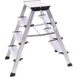 Krause MONTO Treppo 126030 Aluminium Doppel-Klapptritt klappbar Arbeitshöhe (max.): 2.65 m Silber 3.80 kg